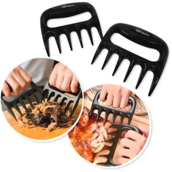 Garra de Urso para Churrasco Profissional - Desfiador e Garfo de Mão Black Premium
