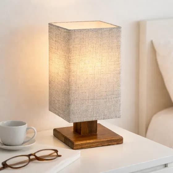 Abajur Luminária De Mesa Quarto Cabeceira Escritório Leitura Moderno Rústico Decoração LED