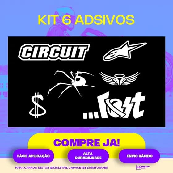 Kit Adesivos Alta Qualidade Circuit Alpinestars Aranha Anjinho Cifrão Lost