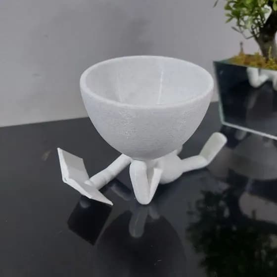 Vaso fofo decorativo para plantas de pequeno porte - artificial - vaso deitado lendo livro 14x9cm