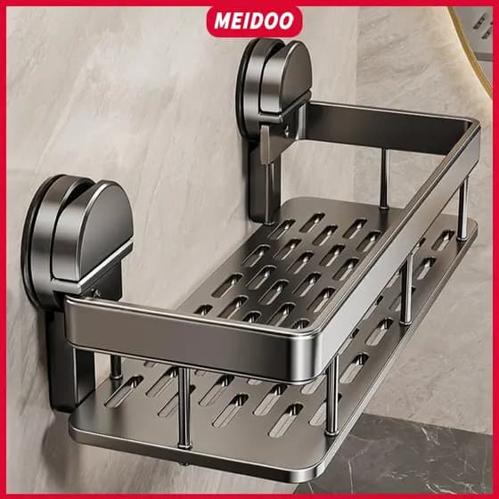 MEIDOO Rack De Armazenamento De Ventosa De Cozinha Para Banheiro-Sem Necessidade De Broca