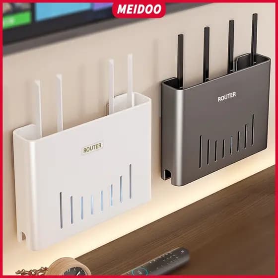MEIDOO Suporte para roteador, caixa de armazenamento Wi-Fi, armazenamento oculto, montagem na parede
