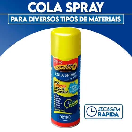 Cola Spray Permanente Dryko 400ml e 100ml - Cola Spray P/ madeira, Tecidos e outros