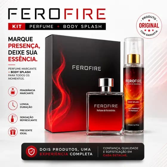 Kit da atração Ferofire body splash de 200ml e Perfume de 50ml ultimas unidades
