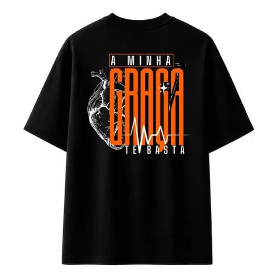 Camiseta Masculina Estampada Reta Algodão Fé Casual