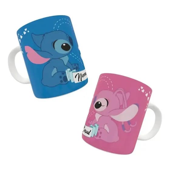 Kit 02 Canecas Personalizadas "CASAL STITCH E ANGEL"