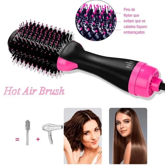 Escova Rotativa Secadora Alisador Elétrica Quente Cabelo Com 3 Em1 Hair Styler 110V