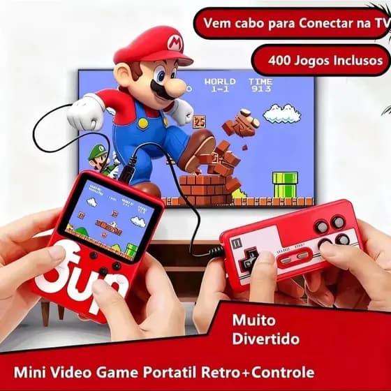 Mini Video Game Sup Game Box 400 Jogos Em 1 Portátil Jogos Antigos Para crianças lcd colorido