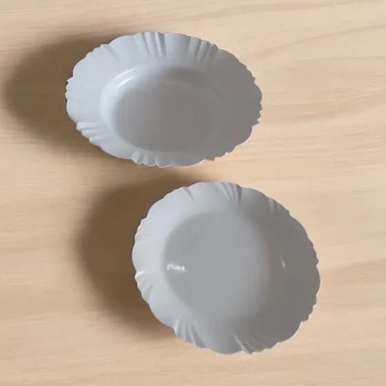 10 Prato Pétala Plástico Branco 5 Sobremesa 17 cm + 5 Fundo 22 cm