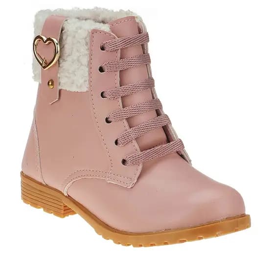 Coturno bota pelo coração menina infantil