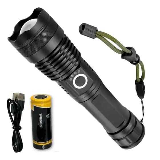 Lanterna Led Tática B-max P50 Potente T9 Recarregável