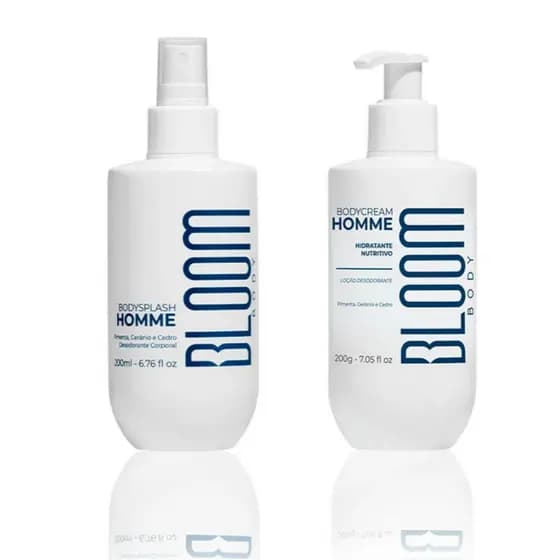 kit Body Cream e Body Splash Homme Masculino-200ml