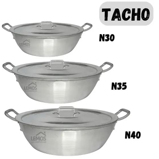 Tacho Medio Grande 5L 8L ou 12L Com Tampa N30 - N35 ou N40 Fritar Batata Pastel Salgado Camarão Moqueca Em Alumínio