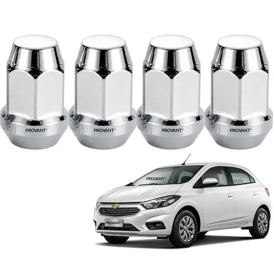 Kit 4 Porcas Cromadas Onix Prisma Spin Cobalt Até 2019
