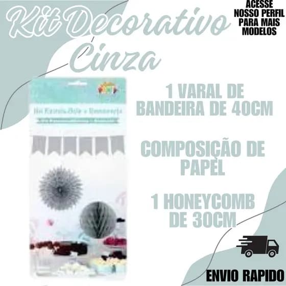 Pompom Prata Decoraçao Festa Aniversario Eventos Enfeite