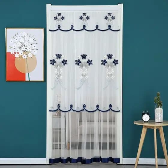 Novo Estilo Cortina de Porta Anti-Mosquito Cortina de Verão Renda Dupla Camada Sala de Estar Quarto Banheiro Perfuração-Emb. Anti-Mosquito Sem Perfuração
