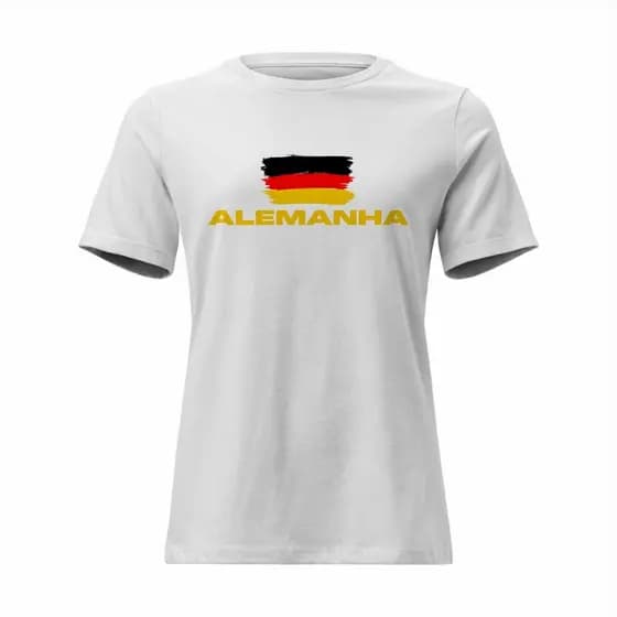 Camisa Feminina Baby Look Copa do Mundo Alemanha Abuzze Conforto e Estilo Para Torcer Pelo Seu Time