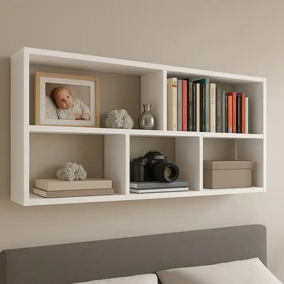 SUPORTE PRATILEIRA DE LIVRO DECORAÇAO MDF 70X60CM BRANCO PRATELEIRA QUARTO SALA ESCRITORIO ESTANTE ARMARIO