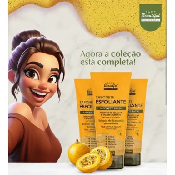 SABONETE LÍQUIDO ESFOLIANTE MARACUJA PELE LIMPA ESFOLIANTE FACIAL SABONETE