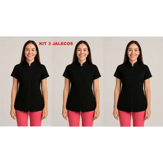 Kit 3 Jalecos, camisa, blusa tosadora Groomer, feminino, , sem grudar pelos e resistente a agua