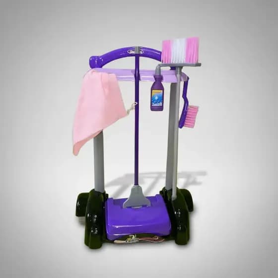 Brinquedo Infantil Kit Carrinho de Limpeza Infantil Com 7 Peças - HK Brinquedos
