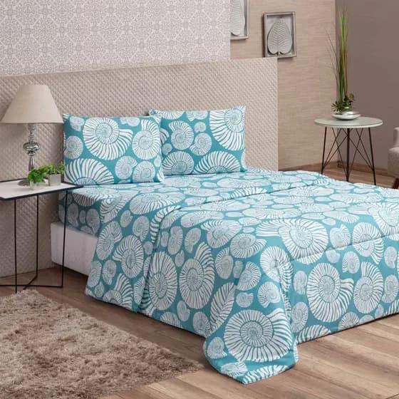 Lençol Avulso Superior Queen Microfibra Estampada (Parte de Cima)