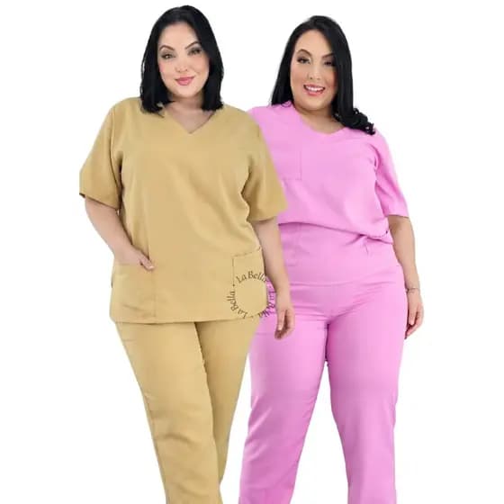 Kit 2 Privativo Plus Size Uniforme Estudio Clinica Estetica Gabardine- Ph