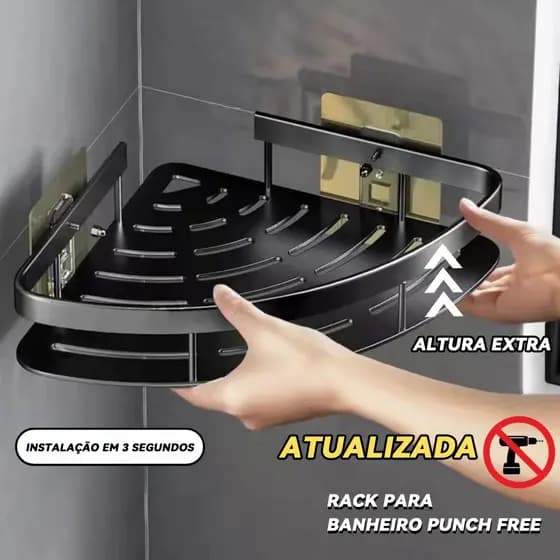Suporte De Shampoo Prateleiras De Banheiro Sem Furo Premium