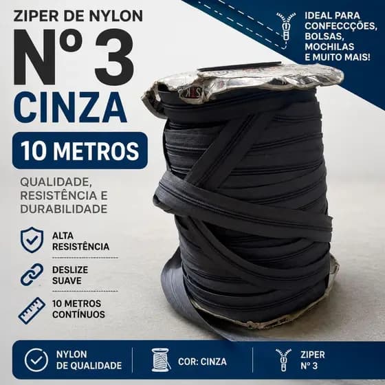 Zíper n° 3 em Metro Várias Cores- 10 metros