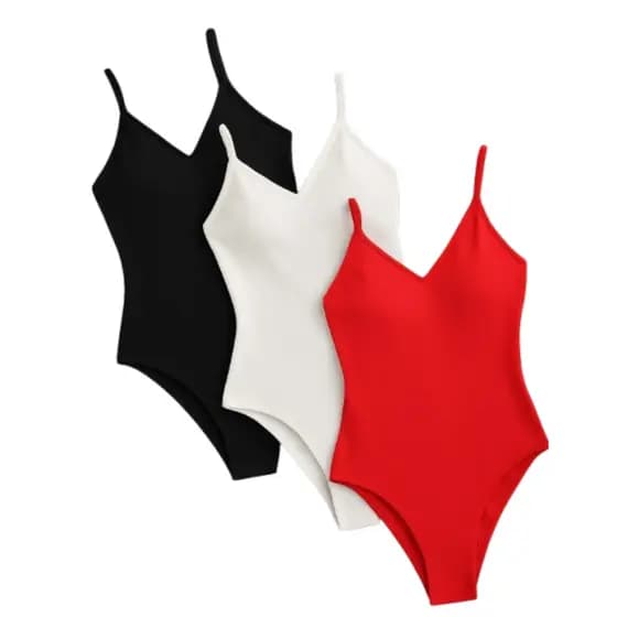 Kit 3 Body Feminino Alcinha com Bojo Bodi Regata Suplex Cores