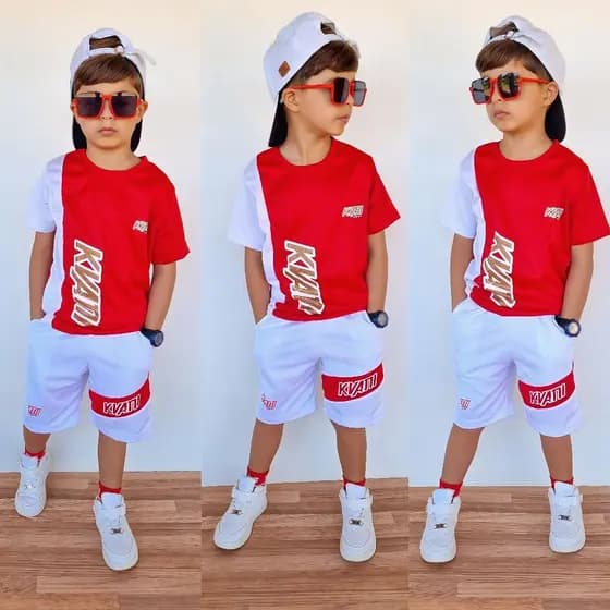 Conjunto Juvenil Infantil de Verão - Blusa e Short para dias Quentes - Tamanho 2 ao 12 Anos