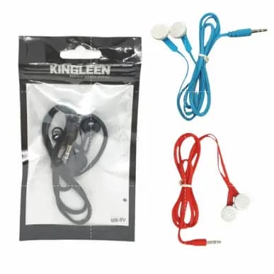 KIT 5 Fone de Ouvido Simples Saquinho Coloridos Kingleen