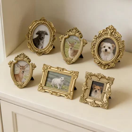 Mini Porta-Retratos Vintage , 5 Peças , Resina Decoração De Fotografia , Parede De Galley , Exibição De Imagens De Natal