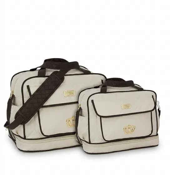Kit 2 Bolsas Saida Maternidade Matelasse Impermeável Bolsa + Frasqueira Passeio Viagem Bebê