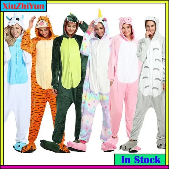 2025 Flanela Onesies Adultos Animal Pijamas Dinossauro Feminino Masculino Cosplay Traje Dos Desenhos Animados Ponto