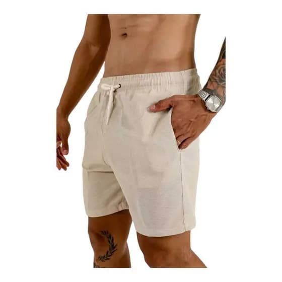 kit 2 Short Masculino Bermuda Linho Curto Praia Verão Slim Premium Cores Impecável Nacional