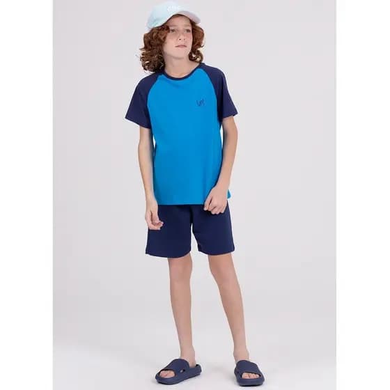 Conjunto Infantil Raglan Slevee Azul