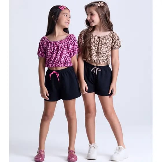 Conjunto Infantil de Verão Menina Oncinha
