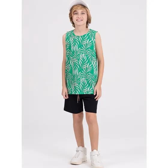 Conjunto Infantil Poliplex Folhas Verde
