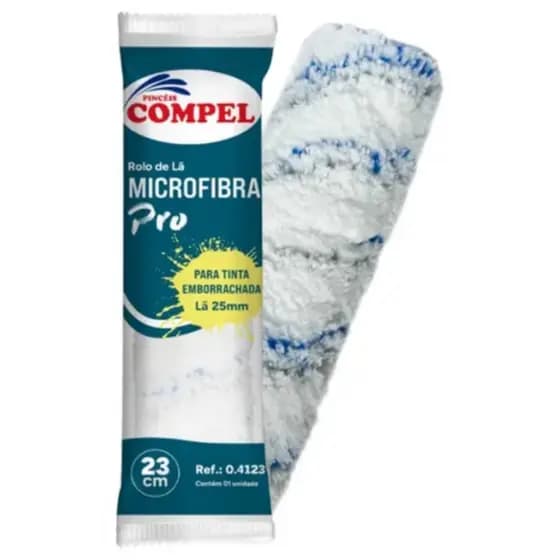Rolo de Lã Microfibra 25mmx23cm para Tinta Emborrachada Compel