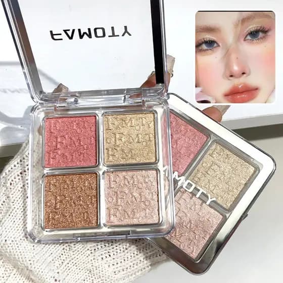 Paleta Iluminadora FAMOTY Efeito Diamante Textura Acetinada Longa Duração