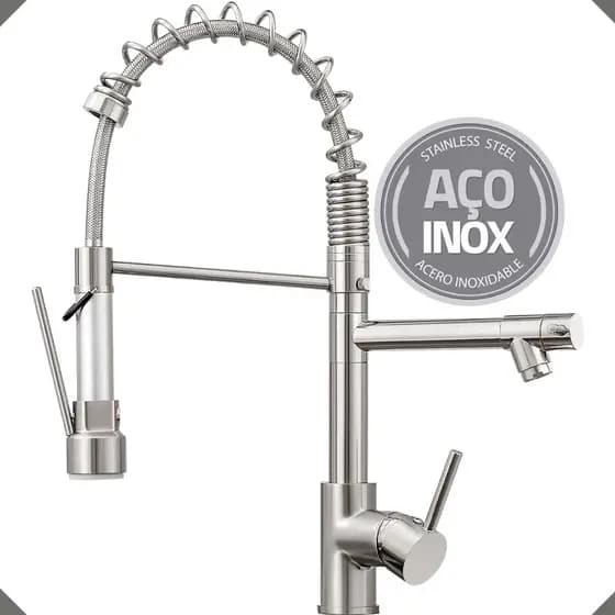 Torneira Cozinha Gourmet Misturador Monocomando Spray