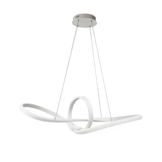 Lustre Pendente LED 45W Branco Design Moderno com Luz 3 em 1 Bivolt