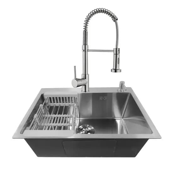 Cuba Pia Cozinha Gourmet Aço Inox 304 60X45 Com Acessórios Torneira Gourmet Monocomando