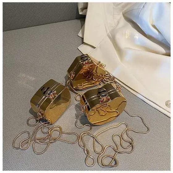 Bolsa Pequena Acrilico Espelhada Quadrada Mini Tiracolo Com Espelho