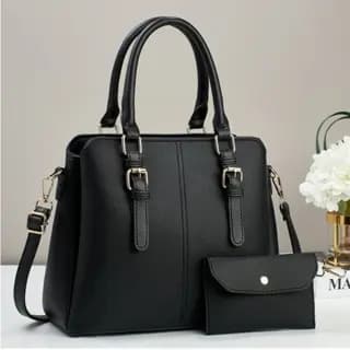Moda de Bolsa feminina estilo elegante com alcas de mao e alcas transversais de ombro ajustaveis e destacaveis