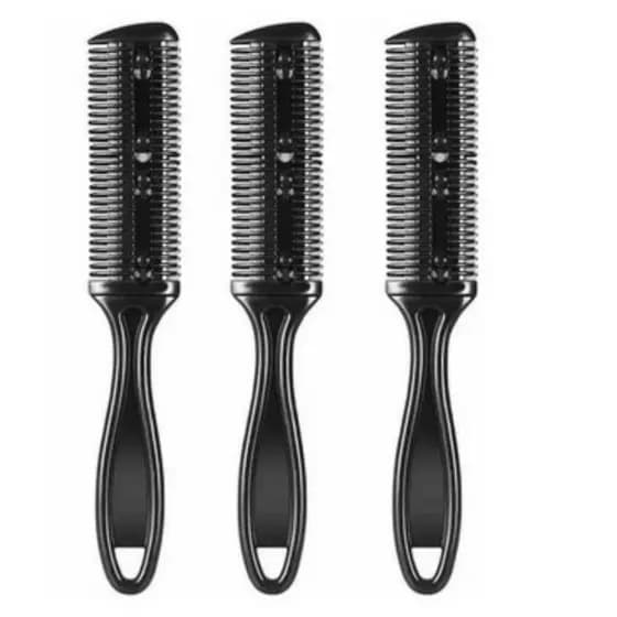 Kit C/ 3 Pentes Navalha Aparador Lâmina Desfia Tira Volume