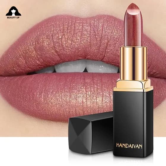 9 Cores Batom Rosa À Prova D'água Com Brilho De Longa Duração