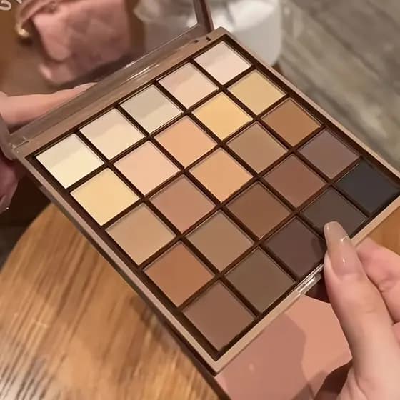 Paleta de Sombra dos Olhos, 25 Tons, Efeito Maquiagem Mate, Tons Cinza Neutro e Terra Marrom, Tons de Inspiração Café e Chocolate, Criar Maquiagem Tudo Combinado