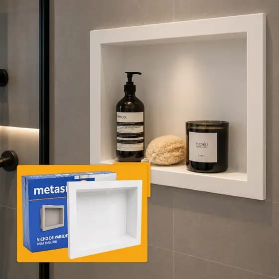 Nicho Para Banheiro e Cozinha Embutir 30X40 Polipropileno Original Metasul